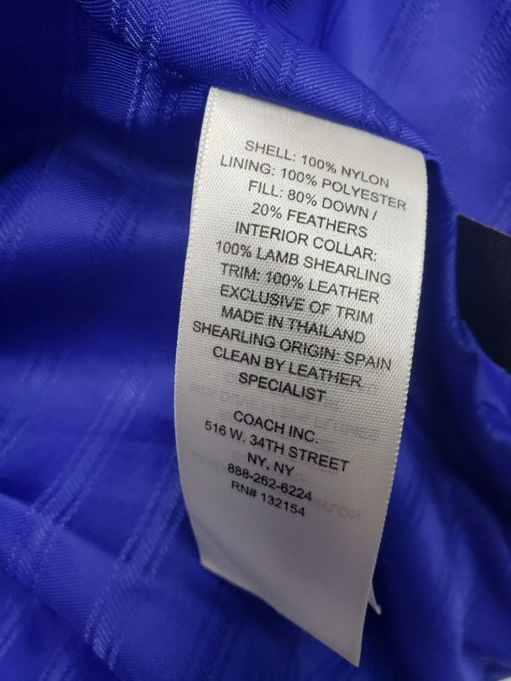 Coach $348 Purple Puffer Leather Shearling Collar Down Jacket Womens S - Picture 10 of 16